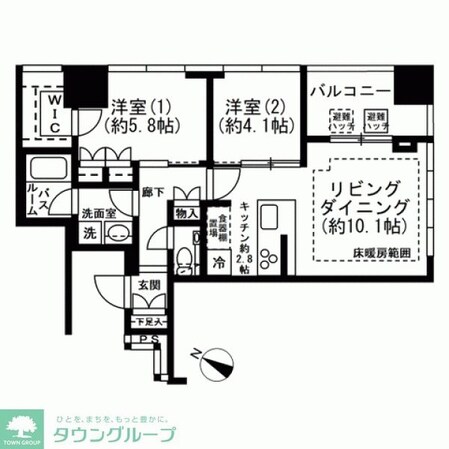 プレミストタワー白金高輪の物件間取画像